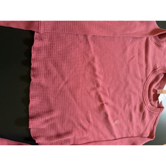 PacSun-Me to We rib knit cropped top long sleeve size Small NWT Color: Rose - Picture 4 of 4
